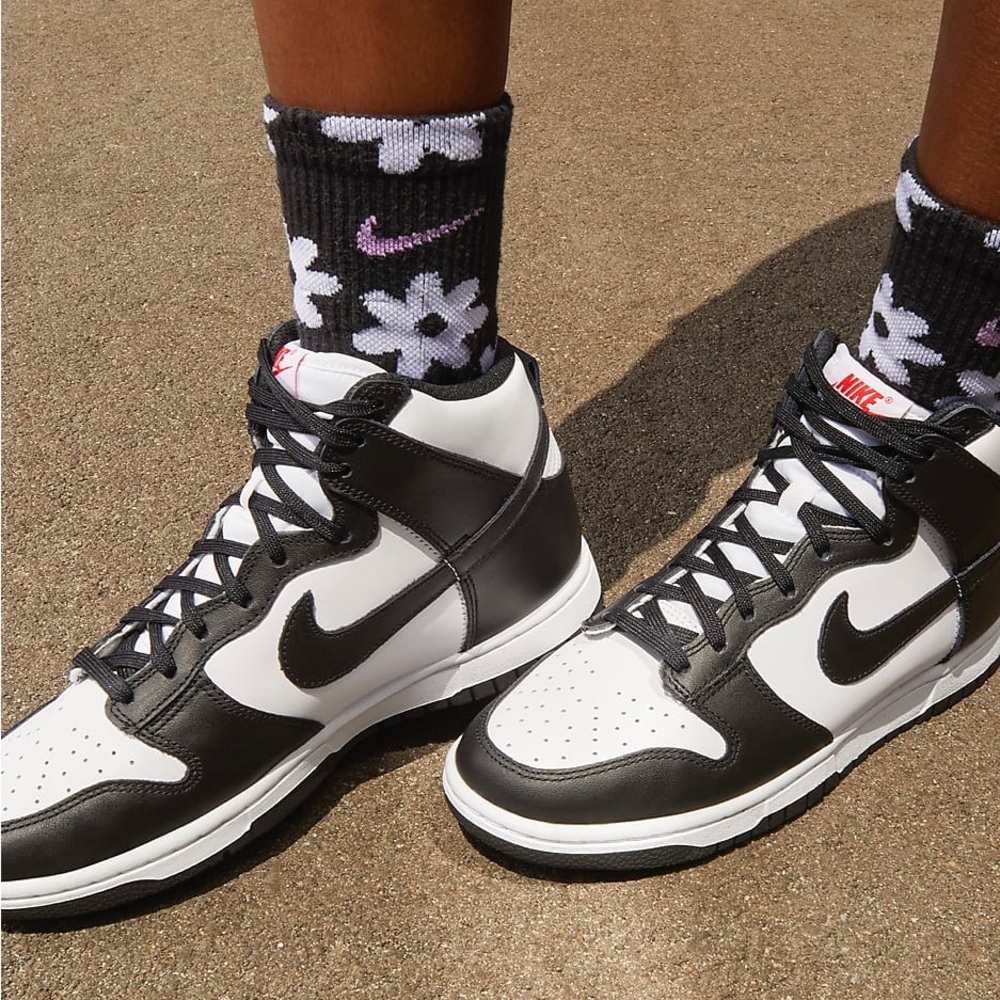 Nike Dunk High Sneakers White Black Size 8.5 - Picture 15 of 15